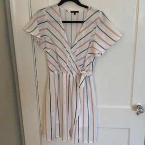 White Striped Dress